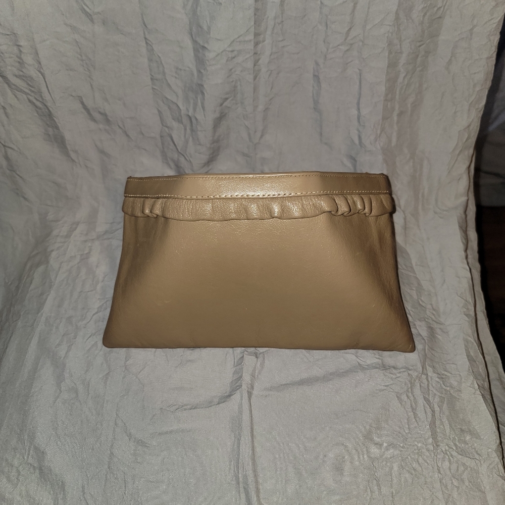 Vintage Andé Leather Purse/ Clutch Purse/ Gold-tone Chain Strap/Midcentury Handb